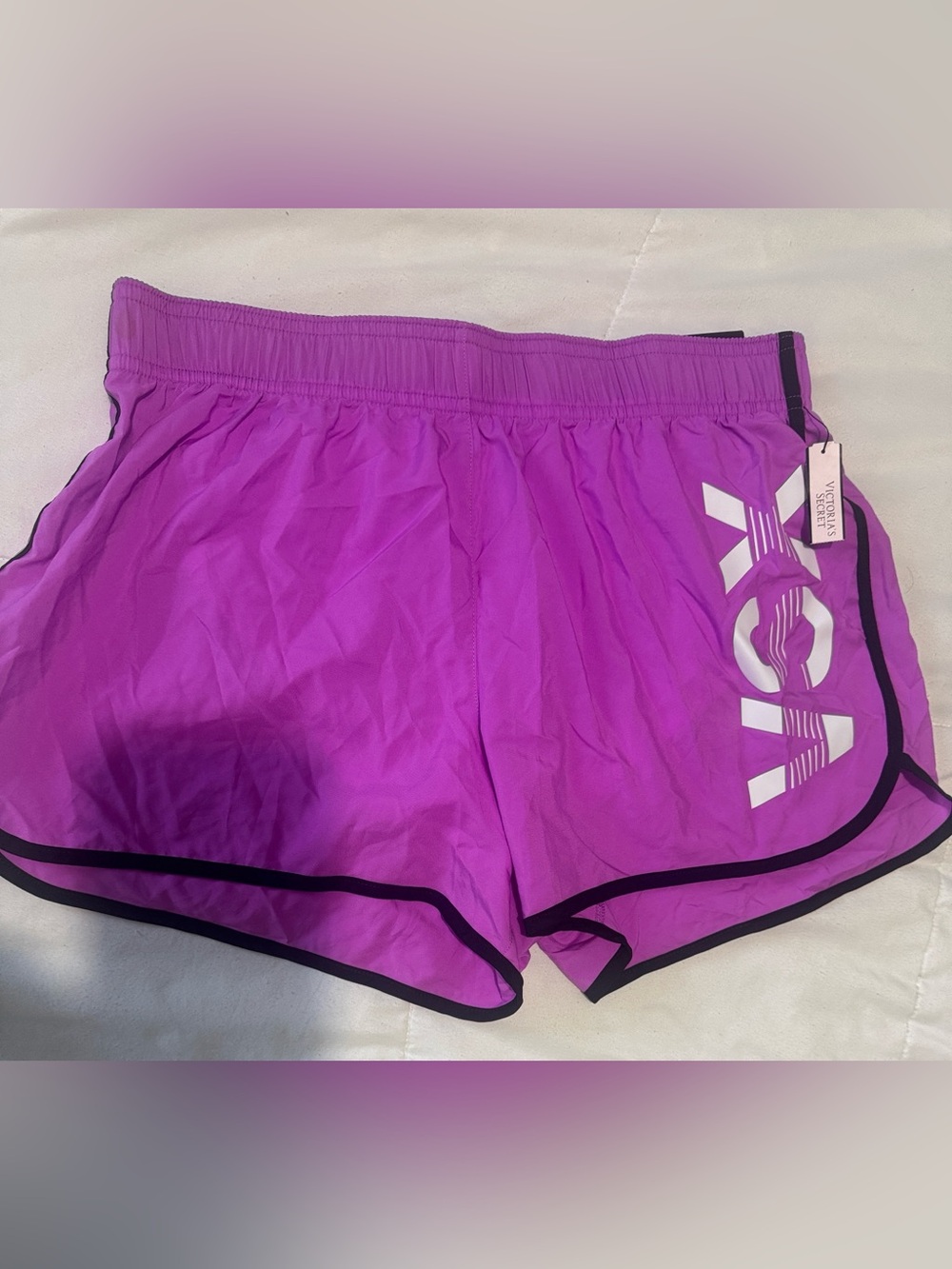 Victoria's Secret Bright Magenta Athletic Shorts with Black Trim
